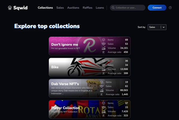 The Best-Selling NFT Collections on Sqwid App June 2023